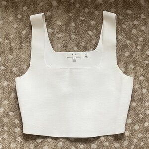 A.L.C. White Crop Top Tank